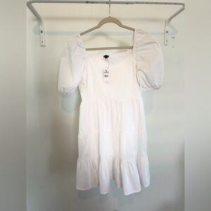 NWT Express White Short Puff Sleeve Summer Dress